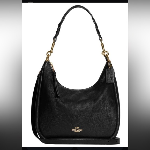 Coach Black Leather Jules Hobo Bag - Picture 1 of 9